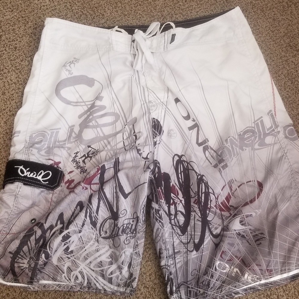 Mens oneill boardshorts 36-Grey, Red, And White